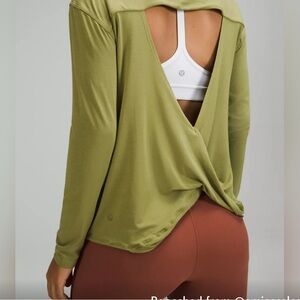 Lululemon Olive Green Modal Blend Open-Back Women Top Size 6